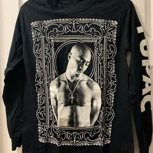 Tupac long sleeve black size small tee shirt